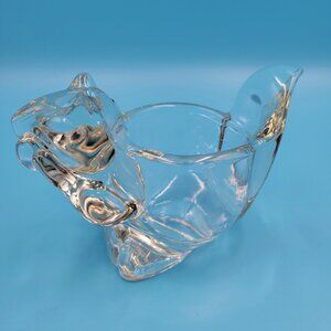 Vintage Avon 1970’s Clear Glass Squirrel Tea Light Votive Candle Holder Read